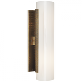 Precision Bathroom Wall Sconce, 2-Light, Cylinder, Antique Burnished Brass, White Glass, 14"H (KW 2220AB-WG 2V3RP)