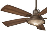 Groton Ceiling Fan, 5-Blade, 1-Light, LED, Oil Rubbed Bronze, Dark Pine Blades, 56"W (F681L-ORB HMXP)