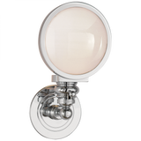 Boston Head Light Wall Sconce, 1-Light, Chrome, White Glass, 11.5"H (SL 2935CH-WG 28VUU)