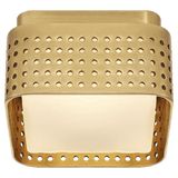 Visual Comfort & Co. Signature Collection Precision Flush Mount, LED, Antique Burnished Brass, Clouded Glass, 4.5"W (KW 4055AB-CDG CHYD8) 