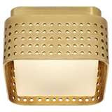 Precision Flush Mount, LED, Antique Burnished Brass, Clouded Glass, 4.5"W (KW 4055AB-CDG CHYD8)