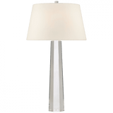 Visual Comfort & Co. Signature Collection Spire Table Lamp, 1-Light, Octagonal, Crystal, Linen Shade, 31.5"H (CHA 8951CG-L CTYH1) 