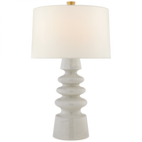 Andreas Table Lamp, 1-Light, White Crackle, Linen Shade, 28.5"H (JN 3608WTC-L CTXHP)