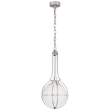 Gracie Pendant, Globe, LED, Polished Nickel, Clear Glass, 13"W (CHC 5478PN-CG CQ0R3)