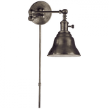 Visual Comfort & Co. Signature Collection Boston Swing Arm With Plug, 1-Light, Bronze, Bronze Desk Shade, 13"H (SL 2920BZ/SLE-BZ 2FZ24) 