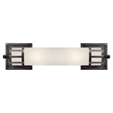 Openwork Bathroom Wall Sconce, 2-Light, Bronze, Frosted Glass, 18"H (SS 2013BZ-FG 2JWUR)