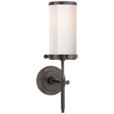 Bryant Bathroom Wall Sconce, 1-Light, Bronze, White Glass, 14"H (TOB 2015BZ-WG 2N0FW)