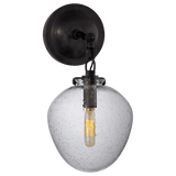 Visual Comfort & Co. Signature Collection Katie Bathroom Wall Sconce, 1-Light, Acorn, Bronze, Seeded Glass, 13.5"H (TOB 2225BZ/G2-SG 2N0HM) 