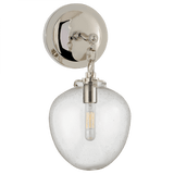 Visual Comfort & Co. Signature Collection Katie Bathroom Wall Sconce, 1-Light, Acorn, Polished Nickel, Seeded Glass, 13.5"H (TOB 2225PN/G2-SG 2N1EW) 