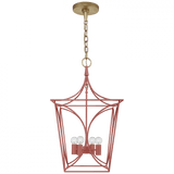 Visual Comfort & Co. Signature Collection Cavanagh Lantern Pendant, 4-Light, Coral, Gild, 13.75"W (KS 5144CRL/G CHVEZ) 