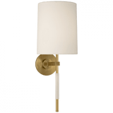 Visual Comfort & Co. Signature Collection Clout Tail Wall Sconce, 1-Light, Soft Brass, Linen Shade, 19.25"H (BBL 2130SB-L CHZD6) 
