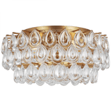 Visual Comfort & Co. Signature Collection Liscia Medium Flush Mount, 4-Light, Gild, Crystal Shade, 19"W (ARN 4171G-CG CM01M) 