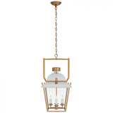 Coventry Lantern Pendant, 4-Light, Matte White, Antique Burnished Brass, Clear Glass, 14"W (CHC 5108WHT/AB-CG CTWJV)