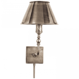 Visual Comfort & Co. Signature Collection Swivel Head Wall Sconce With Plug, 1-Light, Antique Nickel, Antique Nickel Shade, 14"H (S 2650AN-AN 2FZ2C) 