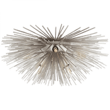 Visual Comfort & Co. Signature Collection Strada Flush Mount, 6-Light, Burnished Silver Leaf, 18.75"W (KW 4065BSL CLU7X) 