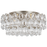 Liscia Flush Mount, 4-Light, Burnished Silver Leaf, Crystal, 19"W (ARN 4171BSL-CG CM01L)