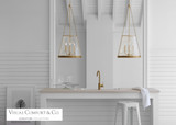 Reese Pendant, 4-Light, Soft Brass, Clear Restoration Glass, 20"W (S 5182SB-CG CU3CP)