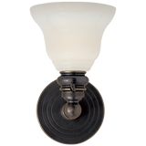 Boston Wall Sconce, 1-Light, Bronze, White Glass Desk Shade, 9"H (SL 2931BZ/SLEG-WG 28VU2)
