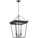 Cornice Large Lantern Pendant, 4-Light, Blackened Rust, Clear Glass, 20"W (SL 5872BR 2CQLU)