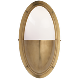 Pelham Oval Light, 1-Light, Hand-Rubbed Antique Brass, 11.5"H (TOB 2209HAB-WG 2CVJL)