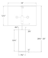 Visual Comfort & Co. Signature Collection Lineham Table Lamp, 2-Light, Crystal, Brass, Linen Shade, 29.5"H (ARN 3024CG/HAB-L 2K3PQ) 