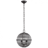 Visual Comfort & Co. Signature Collection Mill Lantern Pendant, 4-Light, Globe, Aged Iron, 16"W (ARN 5003AI 2MWHX) 