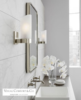 Urbane Bathroom Wall Sconce, 1-Light, Polished Nickel, Frosted Glass, 9"H (BBL 2090PN-FG 2MWKA)