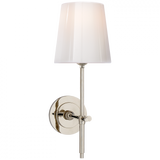 Bryant Bathroom Wall Sconce, 1-Light, Polished Nickel, White Glass, 14.5"H (TOB 2022PN-WG 2N4AY)
