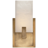 Visual Comfort & Co. Signature Collection Covet Short Clip Bath Wall Sconce, 1-Light, Antique-Burnished Brass, Alabaster Shade, 10.75"H (KW 2113AB-ALB 2UZW0) 