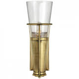 Robinson Bathroom Wall Sconce, 1-Light, Hand-Rubbed Antique Brass, Clear Glass, 11.25"H (TOB 2751HAB-CG 2V4RM)