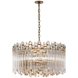 Adele Drum Chandelier, 4-Light, Hand-Rubbed Antique Brass, Clear Acrylic, 28.25"W (SK 5421HAB-CA 2V5QC)