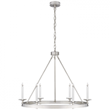 Launceton Chandelier, 6-Light, Polished Nickel, 36"W (CHC 1601PN CHPKV)