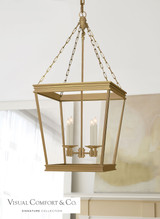 Launceton Lantern Pendant, 4-Light, Antique Burnished Brass, Clear Glass, 17"W (CHC 5611AB-CG CLR70)