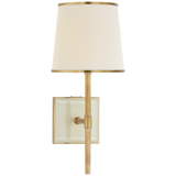 Bradford Wall Sconce, 1-Light, Soft Brass, Cream, Linen, Soft Brass Trim Shade, 14.5"H (KS 2120SB/CRE-L/SB CLR7V)