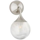 Visual Comfort & Co. Signature Collection Cristol Wall Sconce, 1-Light, Polished Nickel, White Glass, 12"H (ARN 2404PN-WG CQ2PA) 
