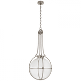 Visual Comfort & Co. Signature Collection Gracie Pendant, Globe, LED, Antique Nickel, Clear Glass, 19.25"W (CHC 5479AN-CG CQ0R5) 