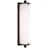 Visual Comfort & Co. Signature Collection Calliope Bathroom Wall Sconce, LED, Bronze, White Glass, 14"H (TOB 2192BZ-WG CTZG4) 