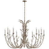 Visual Comfort & Co. Signature Collection Silva Chandelier, 12-Light, Burnished Silver Leaf, 48.25"W (JN 5080BSL CU0DW) 