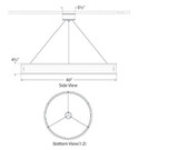 Visual Comfort & Co. Signature Collection Connery Ring Chandelier, 1-Light, LED, Bronze, 40"W (CHC 1616BZ CU1E4) 