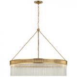 Visual Comfort & Co. Signature Collection Menil Large Chandelier, 1-Light, LED, Soft Brass, Crystal Rods Shade, 34.25"W (S 5172SB-CG CU2DM) 