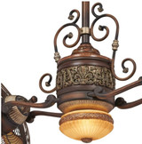 Traditional Gyro Ceiling Fan, 6-Blade, 1-Light, LED, Belcaro Walnut, Belcaro Walnut Blades, 42"W (F502L-BCW HMYG)