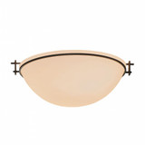 Hubbardton Forge Moonband Flush Mount, 3-Light, Sterling, Opal Glass, 15.9"W (124252-SKT-85-GG0050 5D0QQT) 