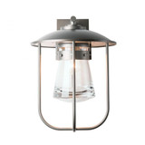 Hubbardton Forge Erlenmeyer Outdoor Wall Sconce, 1-Light, Coastal Burnished Steel, Clear Glass, 16.5"H (307720-SKT-78-ZM0467 4T1F5D) 