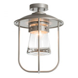 Erlenmeyer Outdoor Semi-Flush Mount, 1-Light, Coastal Natural Iron, Clear Glass, 12.1"W (356015-SKT-20-ZM0467 4T1G2H)