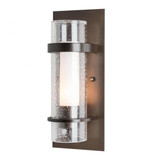 Banded Wall Sconce, 1-Light, Black, Opal and Seeded Glass, 12"H (205814-SKT-10-ZS0654 5CULEM)