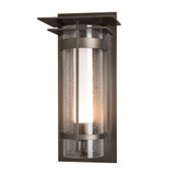 Banded Outdoor Wall Sconce, 1-Light, Coastal Burnished Steel, Opal and Seeded Glass, 20.5"H (305998-SKT-78-ZS0656 5D0LUZ)