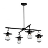 Mason Outdoor Chandelier, 4-Light, Coastal Bronze, Clear Glass, 33.9"W (364212-SKT-MULT-75-ZM0435 5DKWRH)
