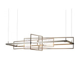 Hubbardton Forge Summer Linear Chandelier, 1-Light, Standard Height, LED, Sterling, Soft Gold, 54.2"W (139754-LED-STND-85-84 5D9VQQ) 