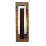 Hubbardton Forge Forged Vertical Bar Wall Sconce, 1-Light, Sterling, Opal Glass, Cherry Wood, 15"H (217185-SKT-85-CH-GG0065 5DGZ0W) 