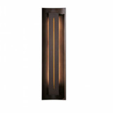 Hubbardton Forge Gallery Wall Sconce, 3-Light, Sterling, Blue Glass, 27.25"H (217635-SKT-85-EE0205 5DGZ14) 